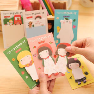 韩国创意文具 可爱卡通围裙女孩便利贴n次贴便签纸便签 文化用品