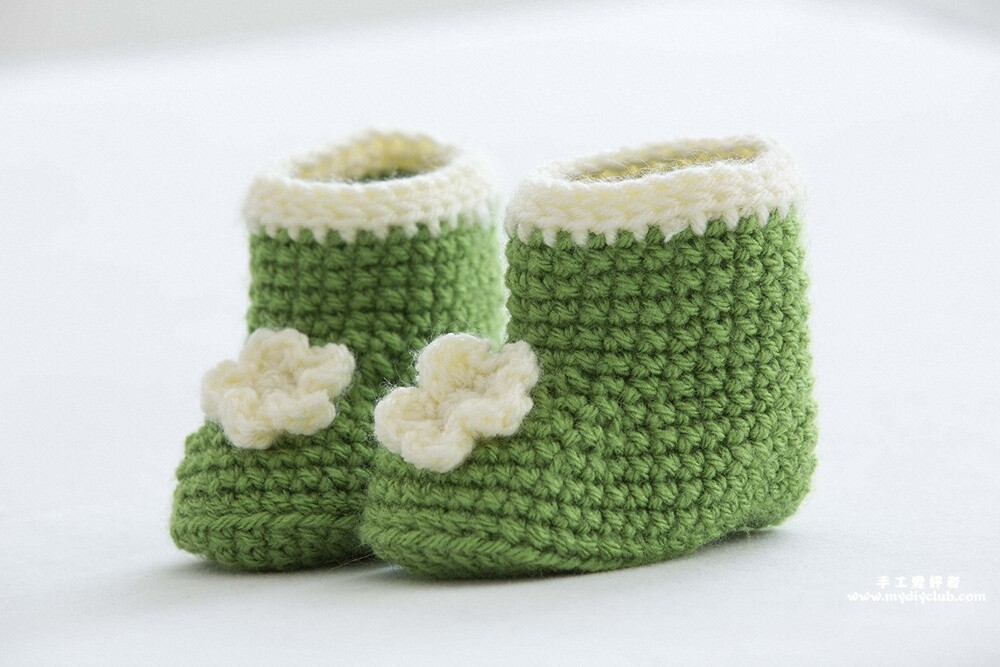 Posy Baby Booties-手工爱好者