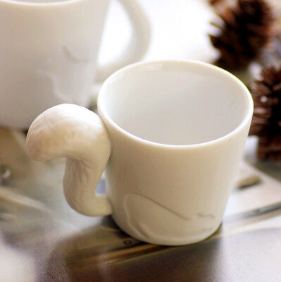 Zakka日式动物森林系列动物杯陶瓷杯松鼠马克杯水杯烛台杯小杯子