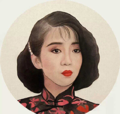 香港电影鼎盛时期的美人，眉眼如画｜来自画家水叔木兆