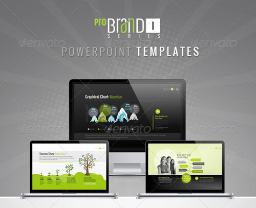 ProBrand PowerPoint Templates 绿色幻灯片模板 - PS饭团网