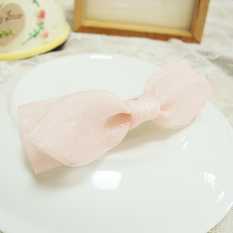 GGWW手工蝴蝶结发饰糖果色清新边夹薄荷绿小发夹头饰发圈日系vivi