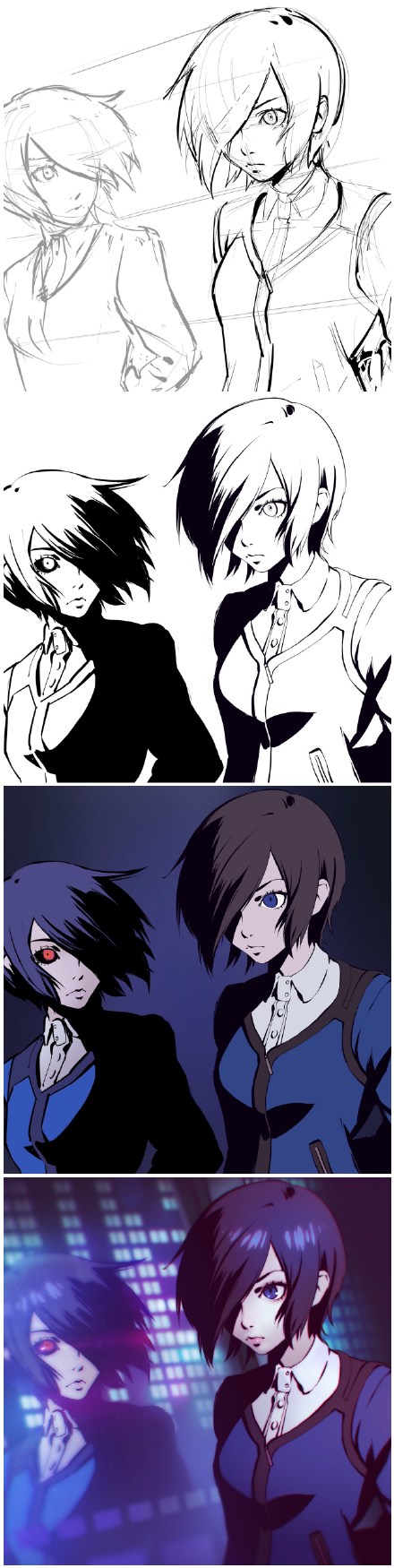 KR0NPR1nZ作品绘制过程！每一副都好美，只想说，太精彩了！（PID：789222 Tumblr：kr0npr1nz）