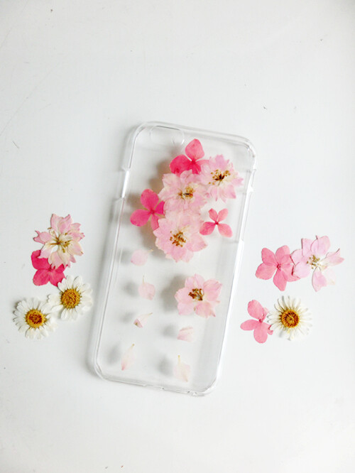 定制 A RUAN独家订制手工永生干花粉色飞燕绣球花滴胶手机壳iphone5s