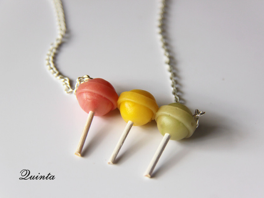 棒棒糖项链 好久没吃棒棒糖了呢