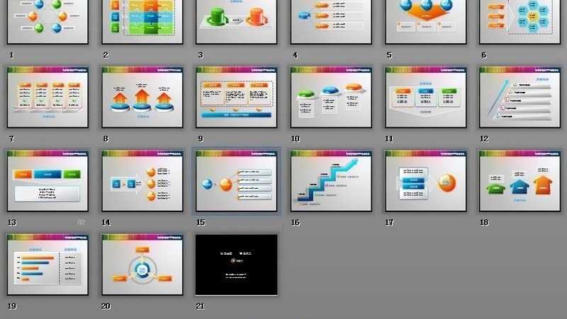 彩条边框 图表PPT模版www.2ppt.cn