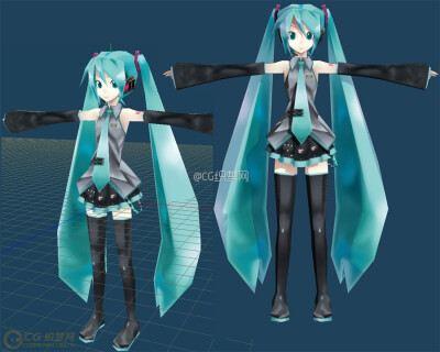 卡通_Maya Ma格式 初音3D角色模型下载 带贴图 - CG织梦网