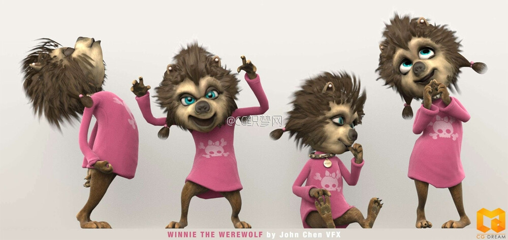 卡通_狼人小熊3D模型-Winnie the Werewolf 3D Model - CG织梦网