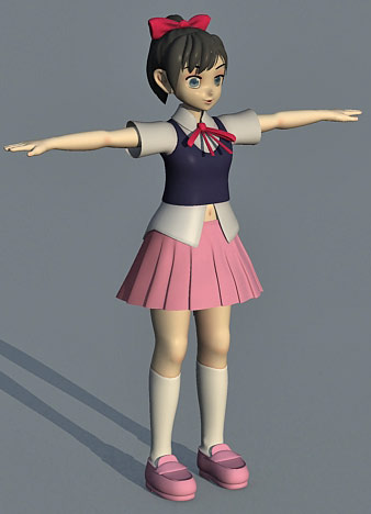 卡通_动漫卡通女孩角色3D模型-Girl Anime 3d character model - CG织梦网