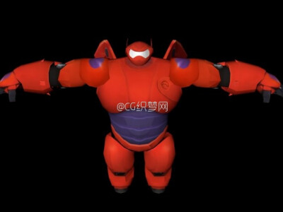 卡通_迪士尼动画电影《超能陆战队》角色大白3D模型下载-Baymax Rig 3d model - CG织梦网