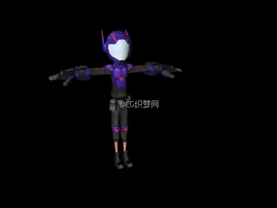 卡通_迪士尼动画电影《超能陆战队》角色宏3D模型下载-Hiro Rig 3d model - CG织梦网