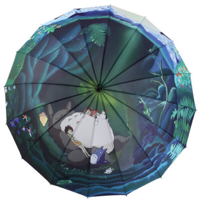 雪堡 宫崎骏雨伞创意龙猫伞长柄超大防风晴雨伞小清新折叠油画伞