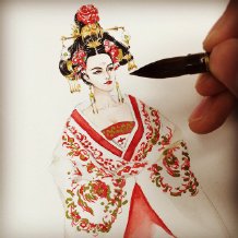 插画家JiweiJW的画作，有个人风格，色彩丰富，很喜欢画一些时尚服装以及范冰冰。男神级别，学习榜样！