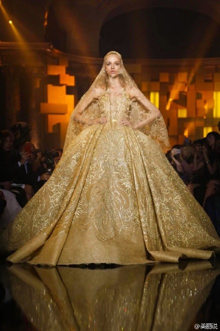 #流行来了#Elie Saab F/W2015 Haute Couture,Elie Saab的格言是“只要最好的”，最好的织物，最上乘的珠宝，黎巴嫩最好的裁缝和绣工；谁都爱Elie Saab，范冰冰的御用礼服品牌，唐嫣不小心山寨了它，Halle Berry穿着它抱走了奥斯卡小金人..