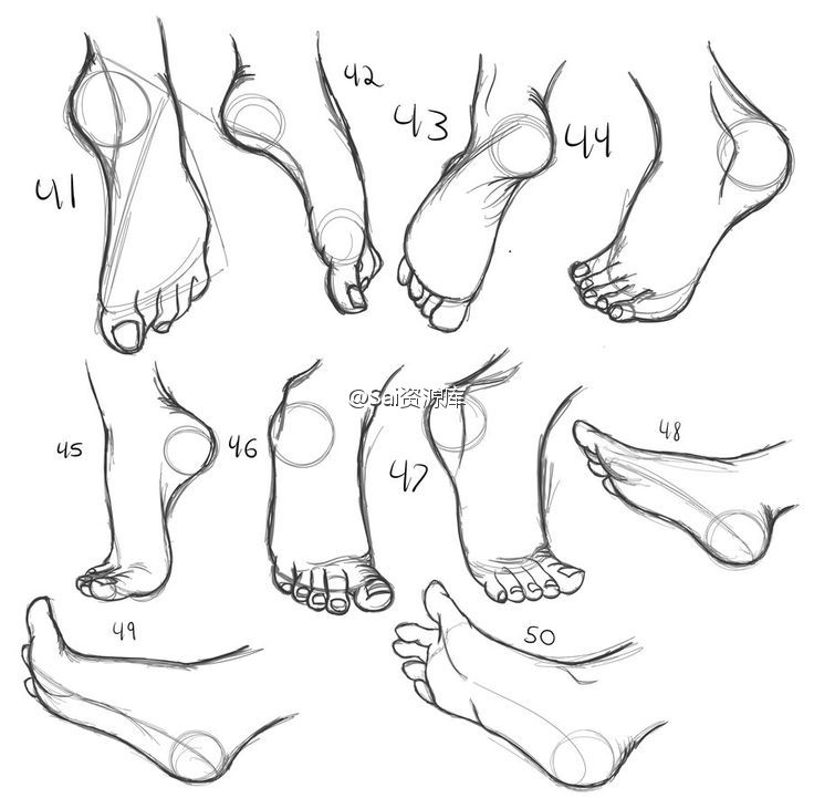 Rattlesire的一组脚部练习，100种不同的角度动态帮助你更好的绘制脚部，值得借鉴学习