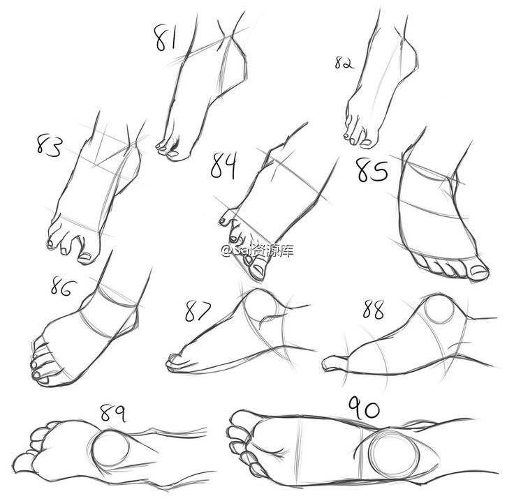 Rattlesire的一组脚部练习，100种不同的角度动态帮助你更好的绘制脚部，值得借鉴学习