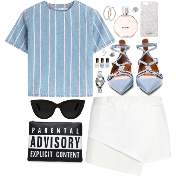 A fashion look from August 2015 featuring crop top, white skirt and ballet shoes. Browse and shop related looks.