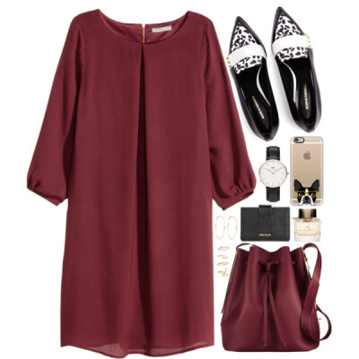 A fashion look from August 2015 featuring h&amp;amp;m dresses, buckle shoes and red handbags. Browse and shop related looks.