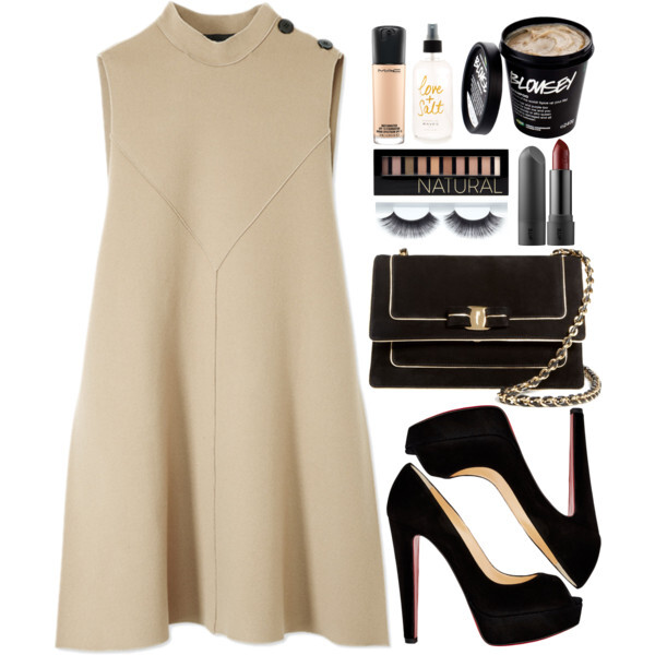 A fashion look from August 2015 featuring Derek Lam, peep toe pumps and salvatore ferragamo handbag. Browse and shop related looks.