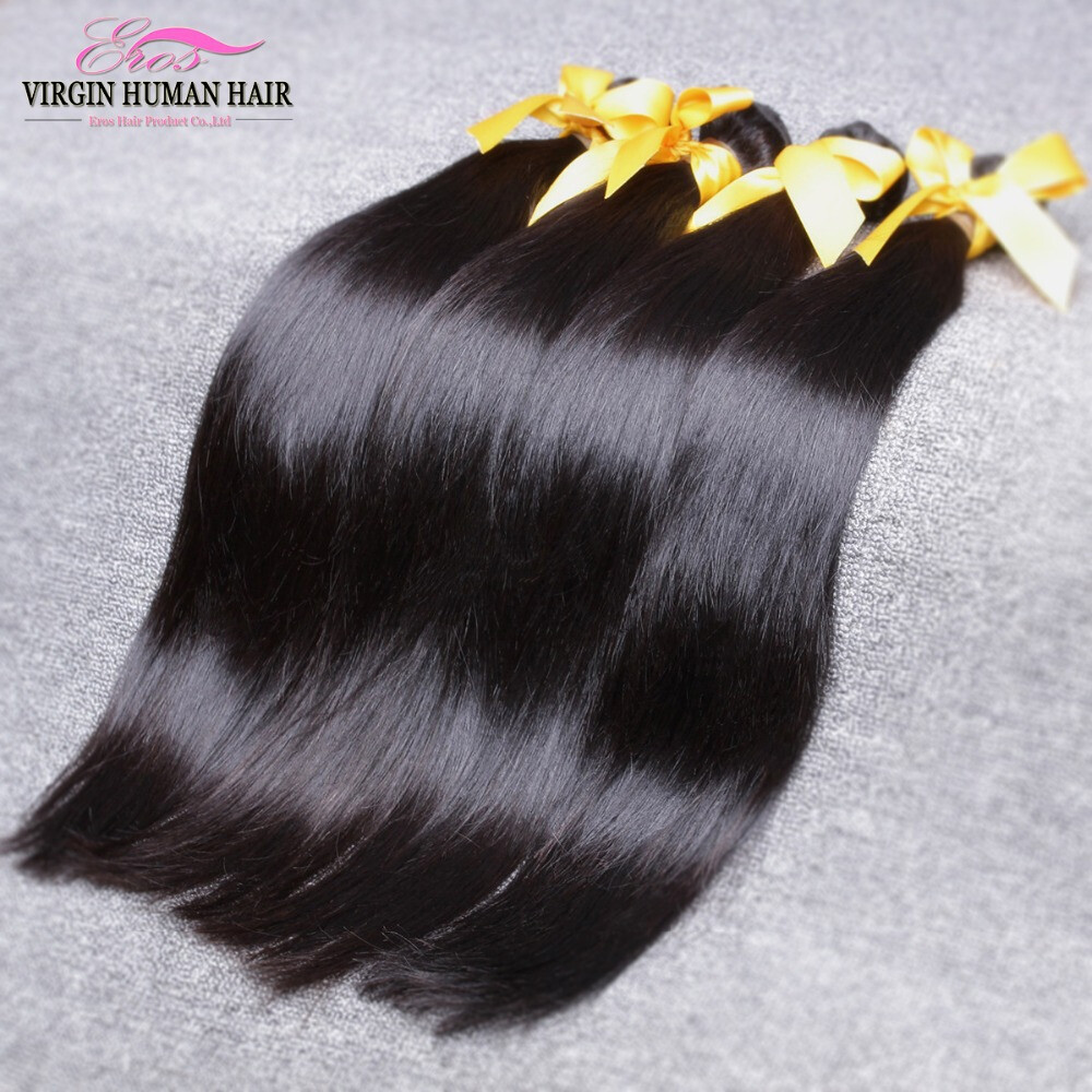 EROS Hair Products unprocessed brazilian virgin hair extension straight hair mix 3pcs/lot color 1b 12-28inch DHL free shipping