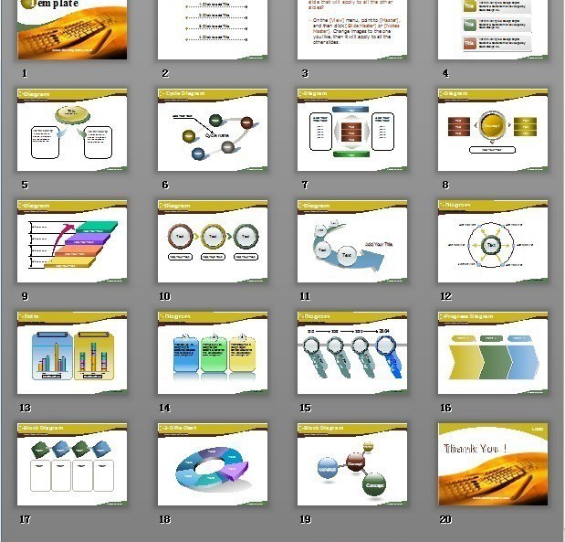 土黄色箭头图表图形PPT模版www.2ppt.cn