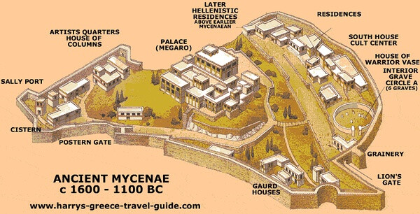  迈锡尼文明ＭＹＣＥＮＡＥ，名字源于伯罗奔尼撒半岛东北的迈锡尼城peloponnesus。之所以叫这个名字，是因为荷马ＨＯＭＥＲ史诗中，伊利亚特和奥德赛中的希腊国王ＧＥＥＫ ＫＩＮＧ，特洛伊远征军统帅，阿加门农ＡＧＡＭＥＭＮＯＮ是阿戈斯ＡＲＧＯＬＩＤ ＲＥＧＩＯＮ地区的国王，他的宫殿和家乡就在迈锡尼城。这是公元前１６００年－１１００年，迈锡尼文明。 迈锡尼文明。希腊语。