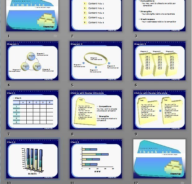 立体三圆环形图表PPT模版www.2ppt.cn