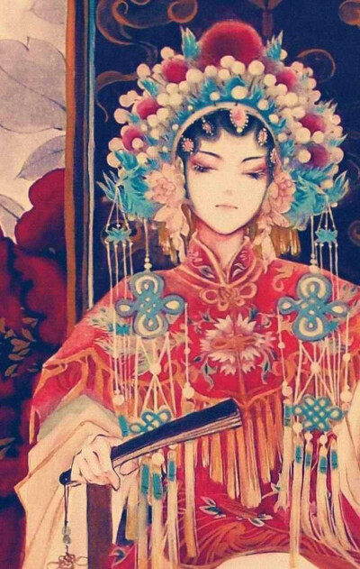 唯美中国风画面感的古风插画