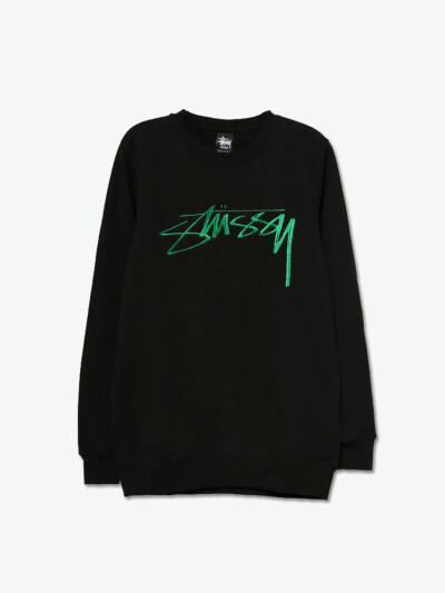 STUSSY O.G. STOCK EMB. CREW 手绘LOGO圆领套头卫衣