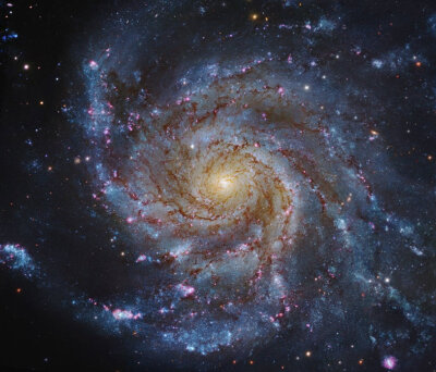 风车星系 M101，距离我们约为2700万光年。