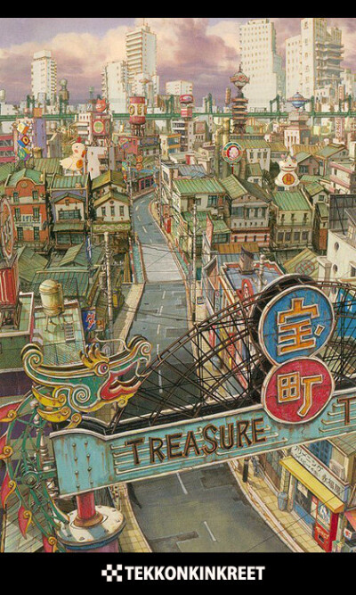 漫画大师松本大洋动画作品《Tekkonkinkreet（恶童）》 里的场景设计