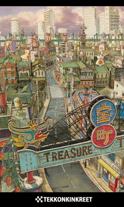 漫画大师松本大洋动画作品《Tekkonkinkreet（恶童）》 里的场景设计