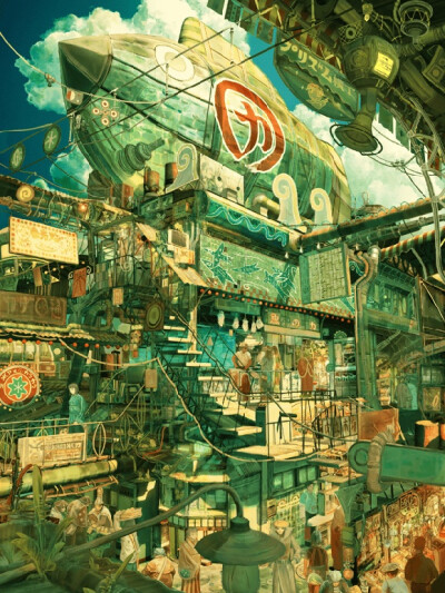 漫画大师松本大洋动画作品《Tekkonkinkreet（恶童）》 里的场景设计