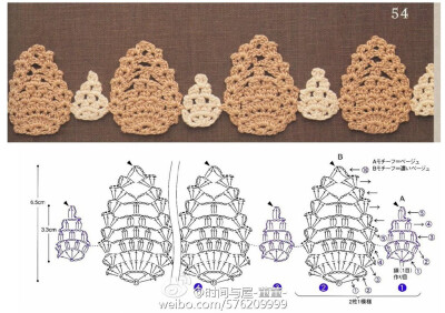 #钩针 图解 蕾丝菠萝花样#特色主题的钩针菠萝花花样集锦，喜欢的就赶紧收藏吧~