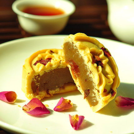 【天猫超市】香楠 玫瑰鲜花茶食月饼60g 茶点零食糕点