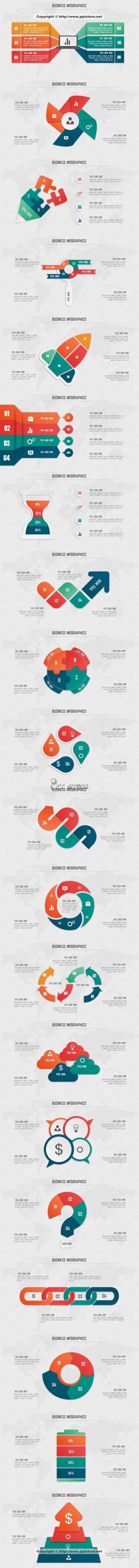 精致微立体可视化商务信息图表