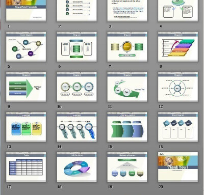 蓝黄绿图表箭头全球类PPT模板www.2ppt.cn