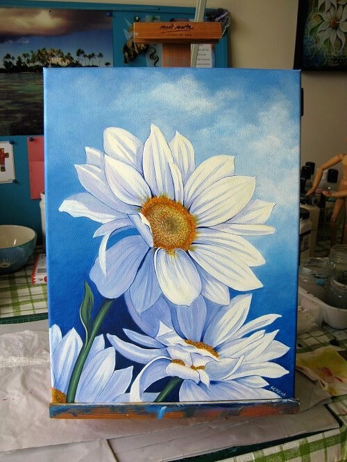 paintings of daisy flowers | Art by Serena Lewis: Coming Up Daisies: