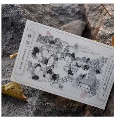 【渔家纸品】苏州园林 原创手绘创 明信片 8张