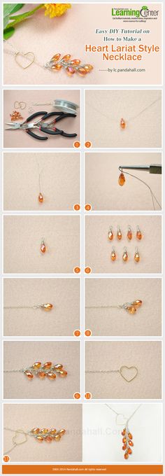 Easy DIY Tutorial on How to Make a Heart Lariat Style Necklace