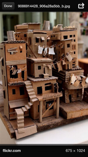 Cardboard favela - if only mine was so good. This is art!: