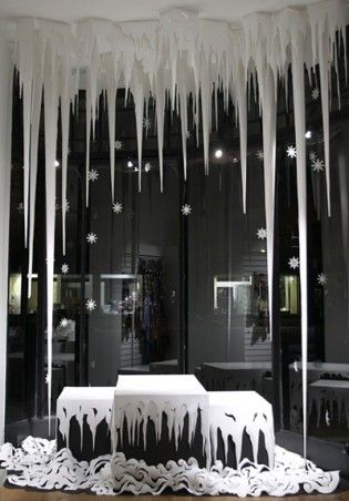 Paper Ice Caverns Window - Retail VM | Visual Merchandising | Seasonal Display | Christmas Andy Singleton: