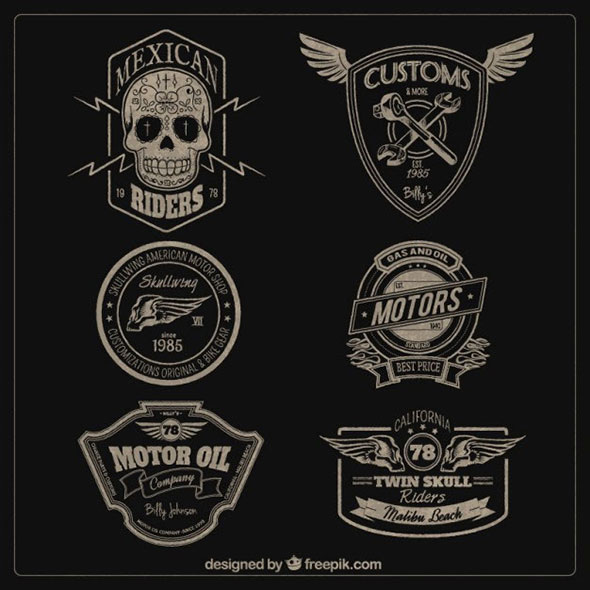 190个可以免费使用的徽章矢量图Motors-badges