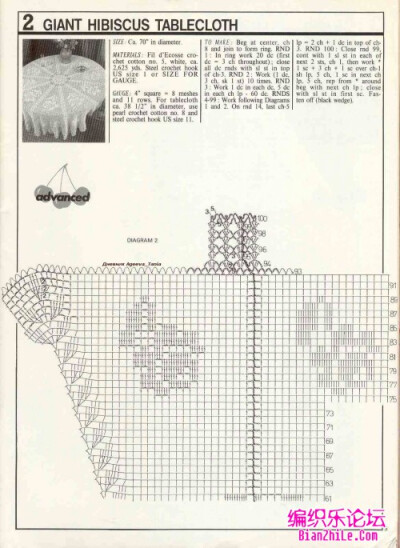 超大钩针圆桌布 图解2
