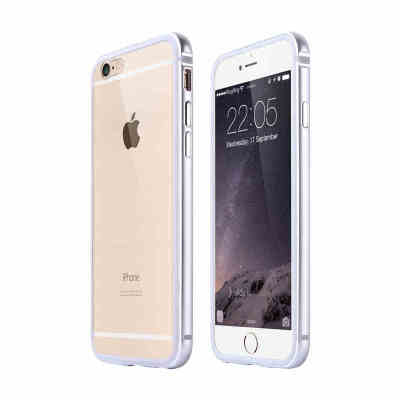 新款2件苹果iPhone6金属边框手机壳i6硅胶保护套4.7寸透明后盖