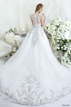 dar sara bridal 2016 wedding dresses stunning illusion back beaded embroidered ball gown  壁纸 婚纱 礼服 裙子 时尚 摄影