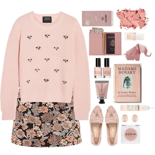 #bobbibrown #RiverIsland #sweaterweather #sweater #skirt #loafers #shoes #earrings #jewelry #beauty #books #Pink #cream #brown #print #knit #makeup #nails #leather #allpink #cute #romantic #chic #comfy #elegant #formal