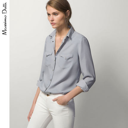 Massimo Dutti 女装 莱赛尔牛仔衬衫