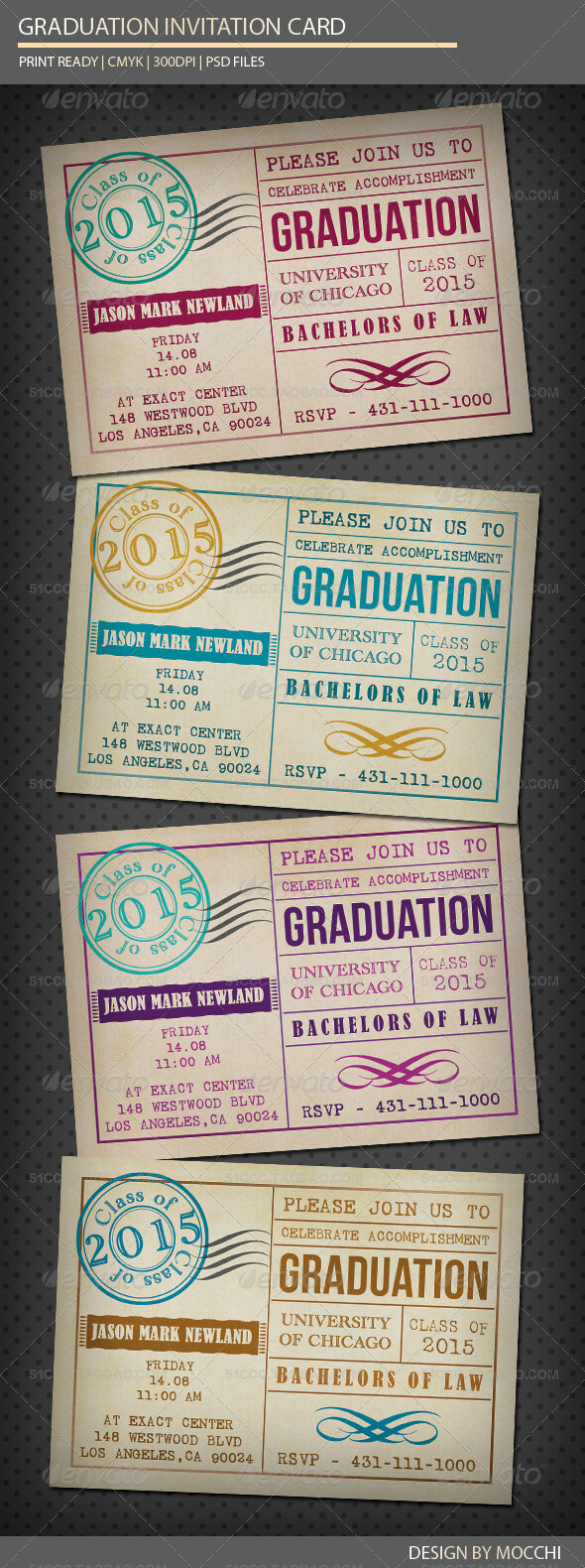 Graduation Invitation Card 毕业邀请卡国外模板原文年