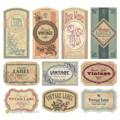 欧式label矢量素材